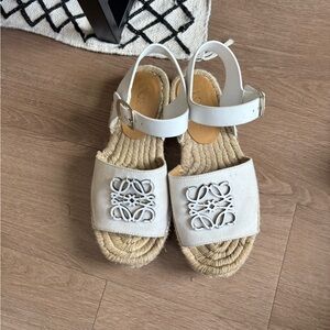 Loewe White Espadrille Sandals